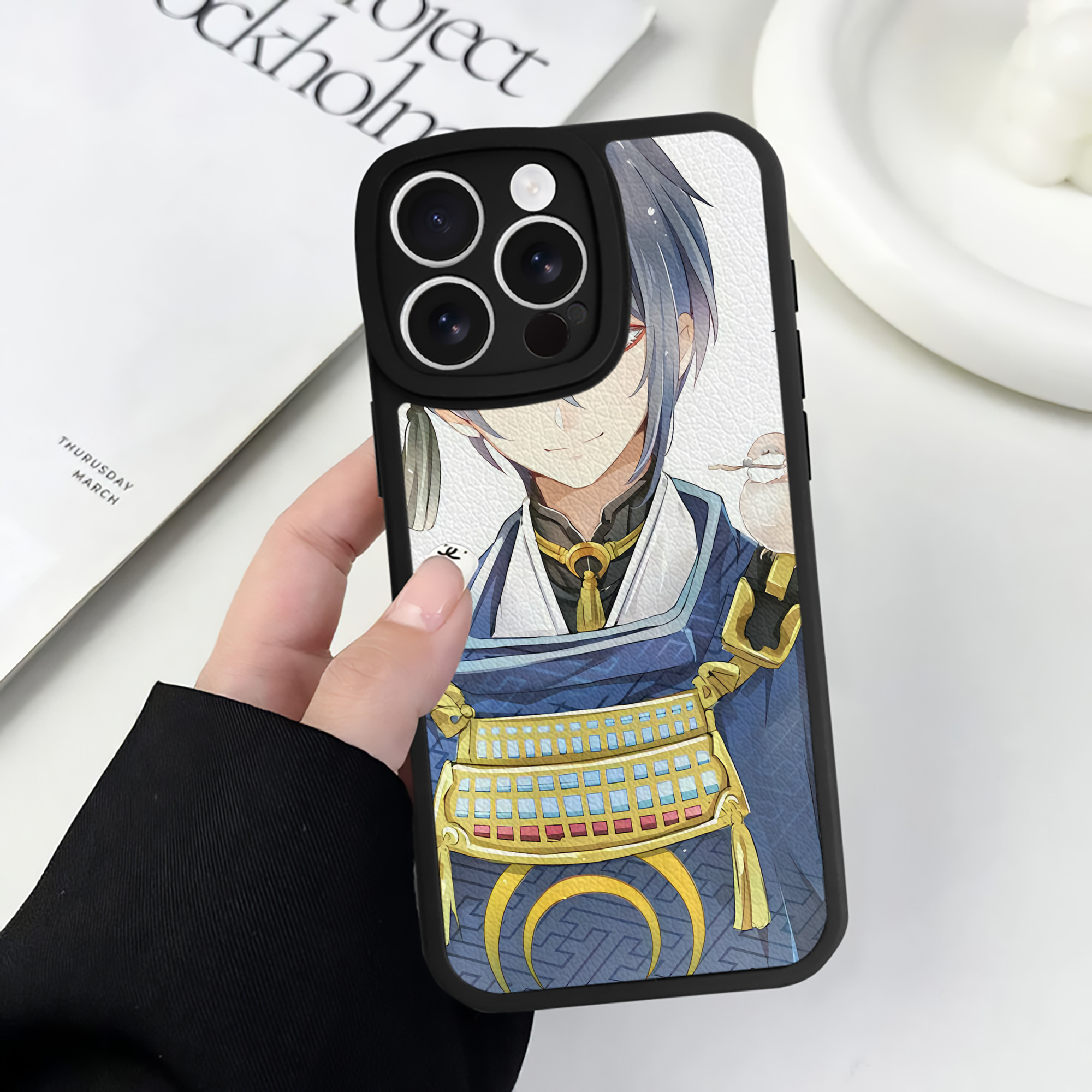 （画像用） 刀剣乱舞 Touken Ranbu 【iPhone 16シリーズ対応】シリコンスマホケース（レザー調） 材質：シリコン